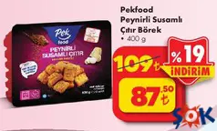 PEK FOOD PEYNİRLİ SUSAMLI ÇITIR BÖREK 400 G PEK FOOD PEYNİRLİ SUSAMLI ÇITIR BÖREK 400 G